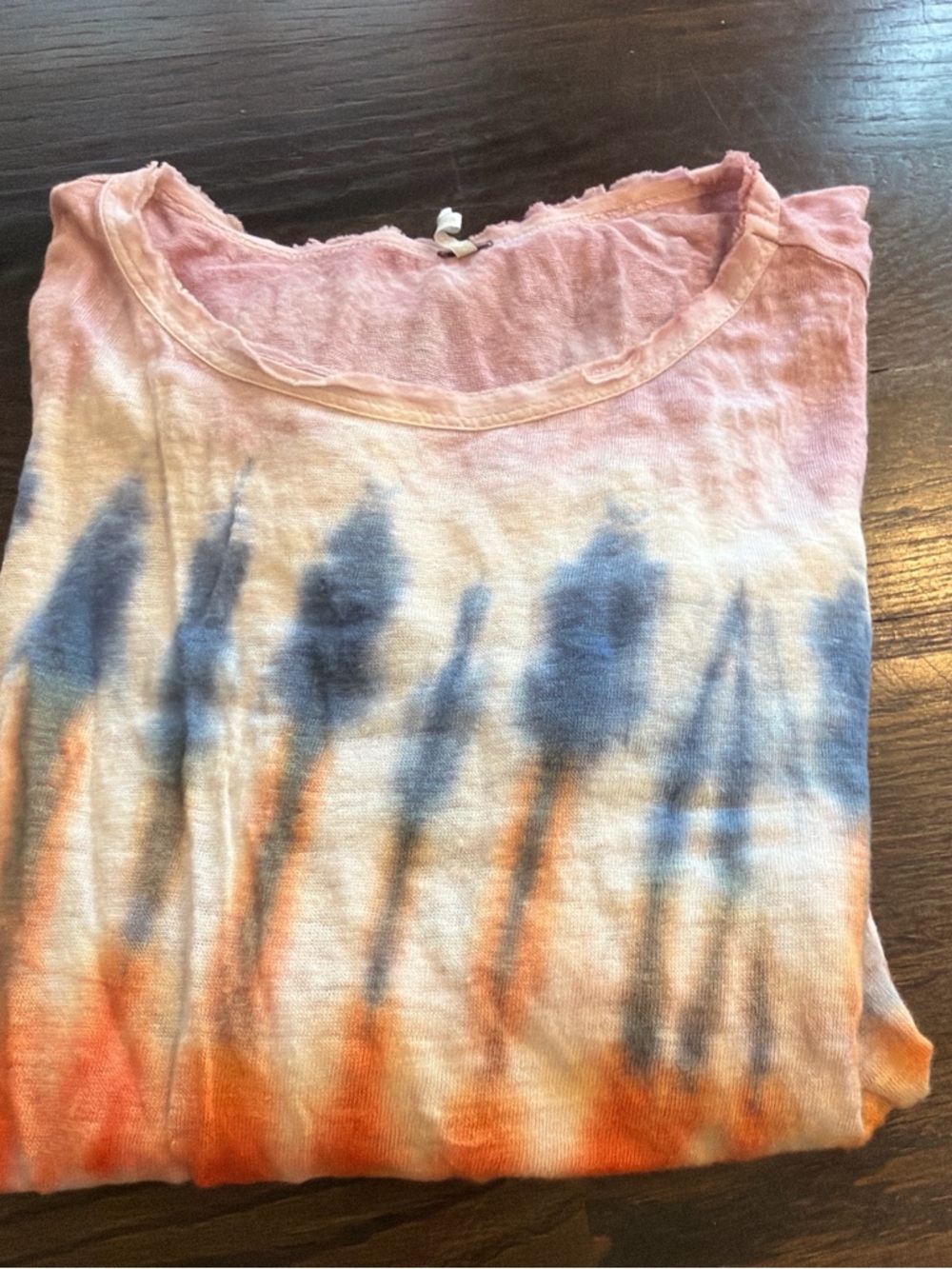 Tie-Dye Short Sleeve Tee - Pink Blue Orange - Unbranded